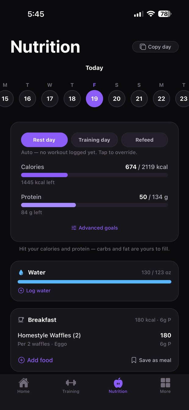 Mythikos nutrition diary